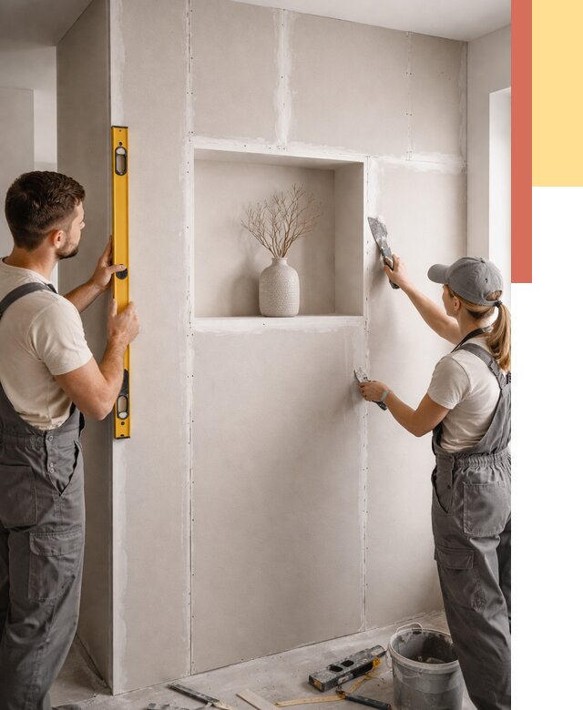 Перегородка из гипсокартона с нишей в Подольске от 3386 руб. под ключ | ОТДЕЛОЧНИК-Пдл