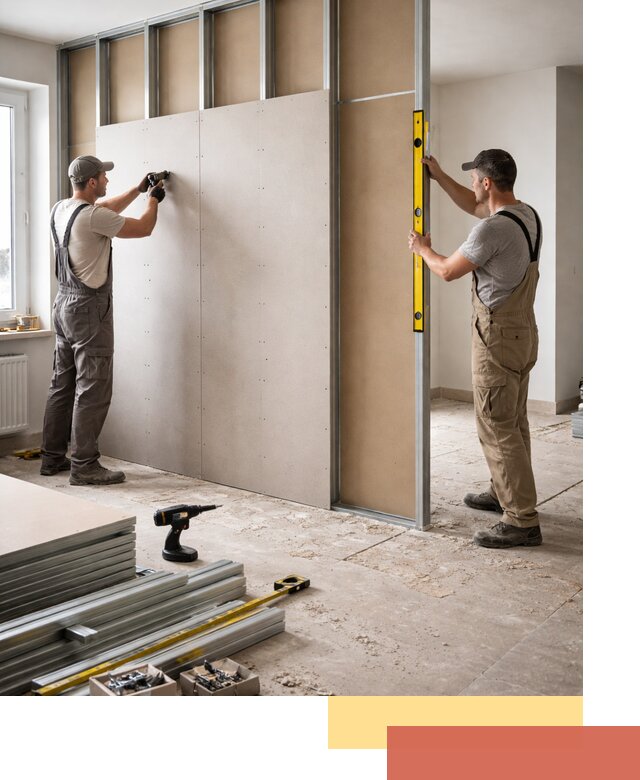 Зонирующая перегородка из гипсокартона под ключ в Подольске