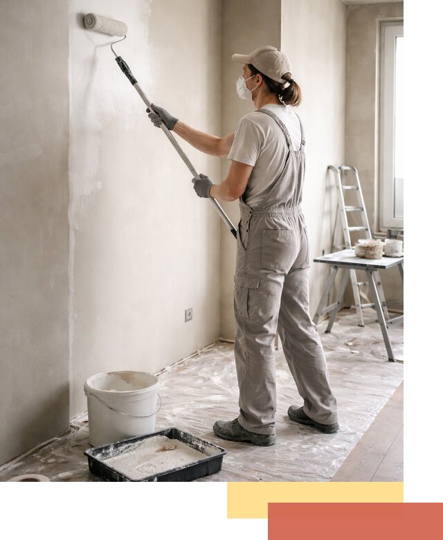 Покраска перегородок из гипсокартона в Подольске качественно и недорого