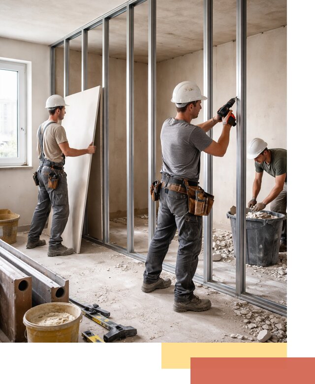 Перенос гипсокартонной перегородки в Подольске профессионально и быстро