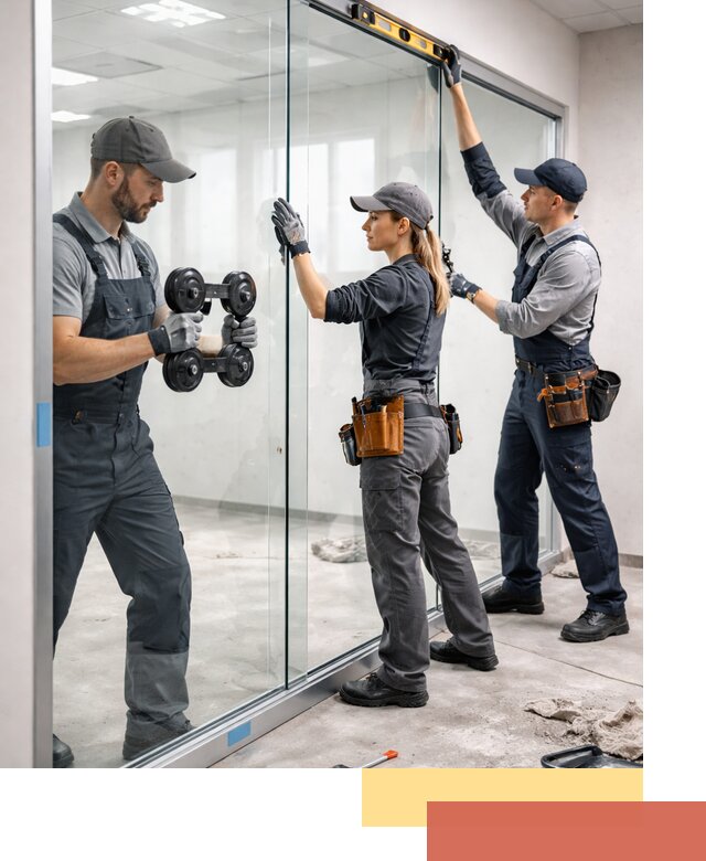 Профессиональный монтаж стеклянных перегородок в Подольске