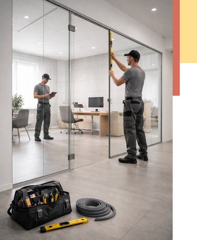 Цельностеклянные перегородки под ключ в Подольске от 9897 руб. — монтаж и цены | ОТДЕЛОЧНИК-Пдл