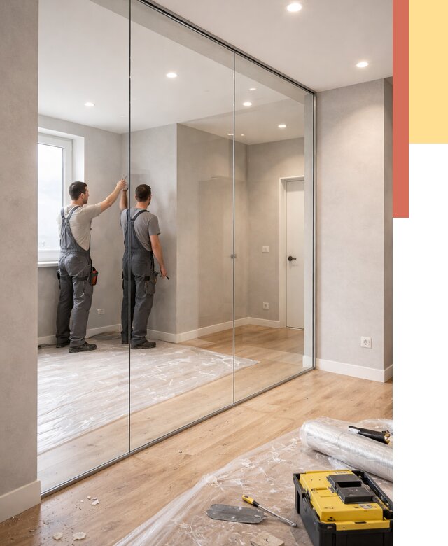 Безрамные стеклянные перегородки в Подольске — монтаж от 9897 руб. | ОТДЕЛОЧНИК-Пдл