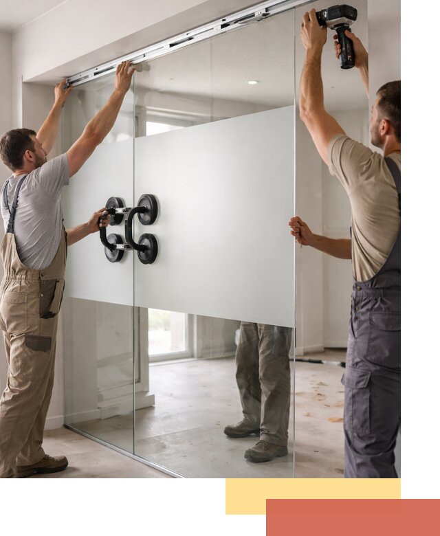 Матовые стеклянные перегородки под ключ в Подольске