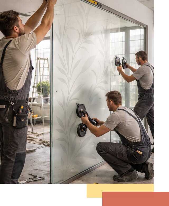 Стеклянные перегородки с рисунком на заказ в Подольске