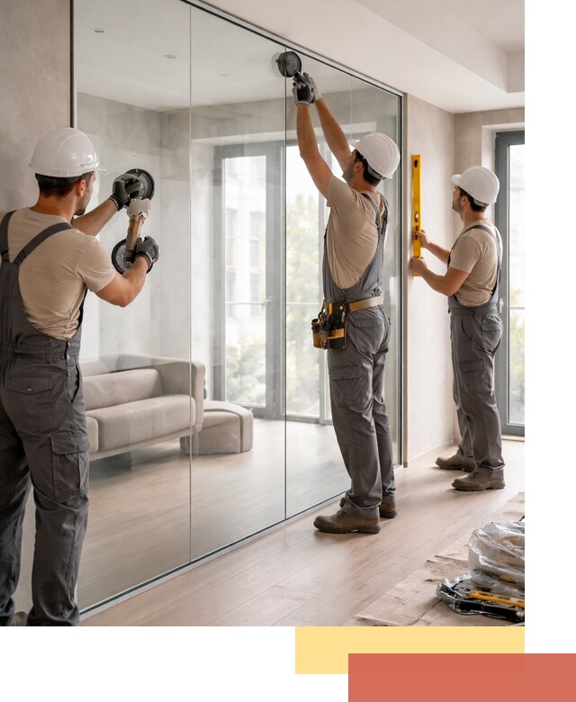 Перегородки из закаленного стекла в Подольске для офисов и квартир