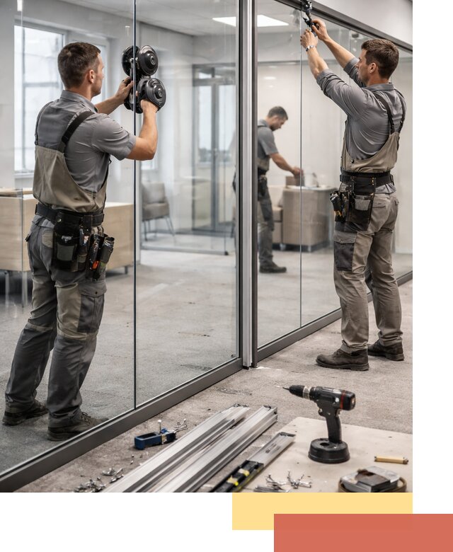 Стеклянные офисные перегородки под ключ в Подольске