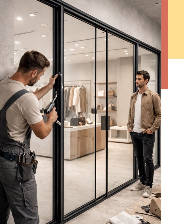 Стеклянные перегородки для магазинов в Подольске от 8543 руб. под ключ | ОТДЕЛОЧНИК-Пдл