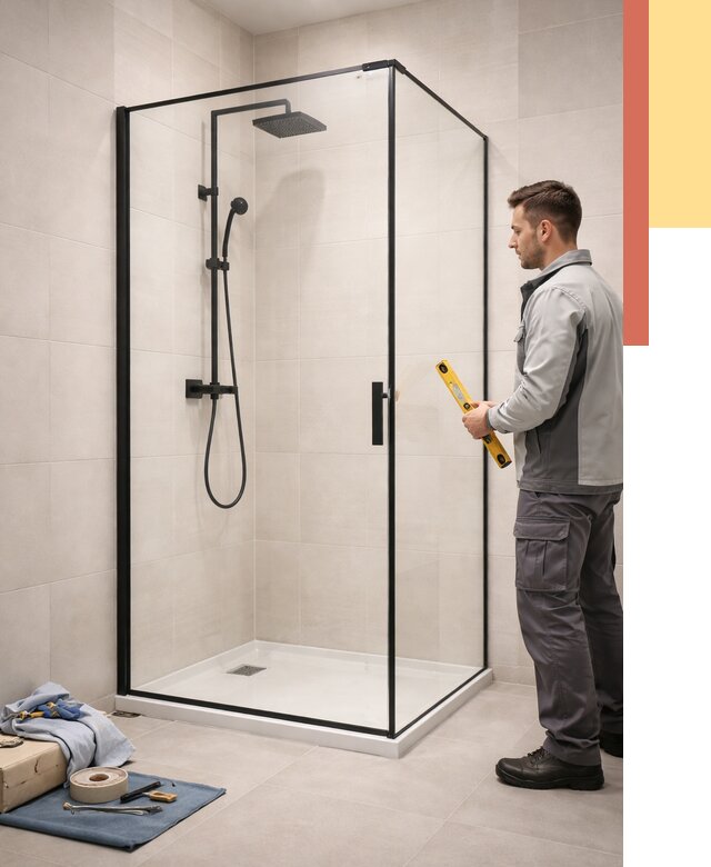 Стеклянные перегородки для душа в Подольске от 13023 руб. | Монтаж под ключ — ОТДЕЛОЧНИК-Пдл