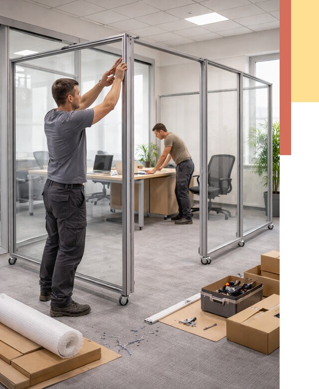 Мобильные офисные перегородки в Подольске от 13023 руб. — установка под ключ | ОТДЕЛОЧНИК-Пдл