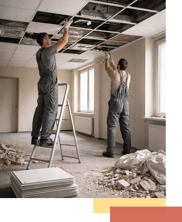 Демонтаж потолков Армстронг профессионально в Подольске