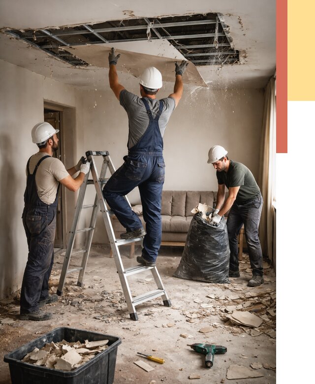 Демонтаж гипсокартонного потолка в Подольске от 438 руб. за м2 — ОТДЕЛОЧНИК-Пдл