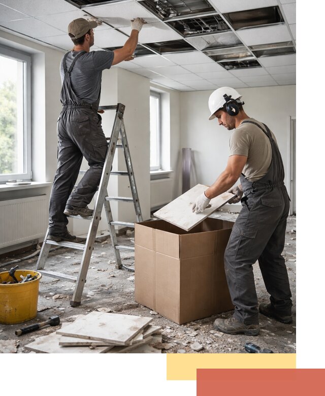 Демонтаж потолочной плитки в Подольске быстро и аккуратно