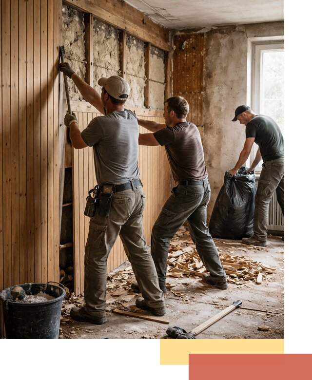 Демонтаж вагонки и вывоз материалов в Подольске