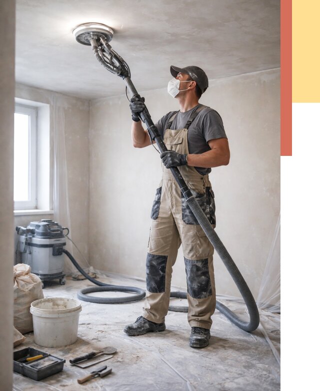 Шлифовка потолка в Подольске от 3646 руб. — услуги шлифования потолка | ОТДЕЛОЧНИК-Пдл