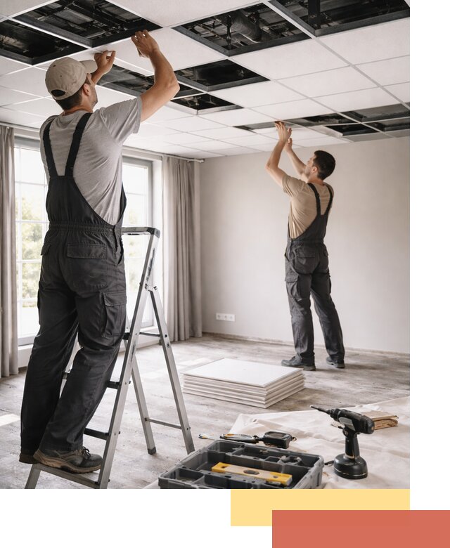 Замена плит подвесного потолка в Подольске быстро и качественно