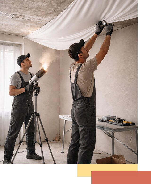 Установка натяжного потолка под ключ в Подольске