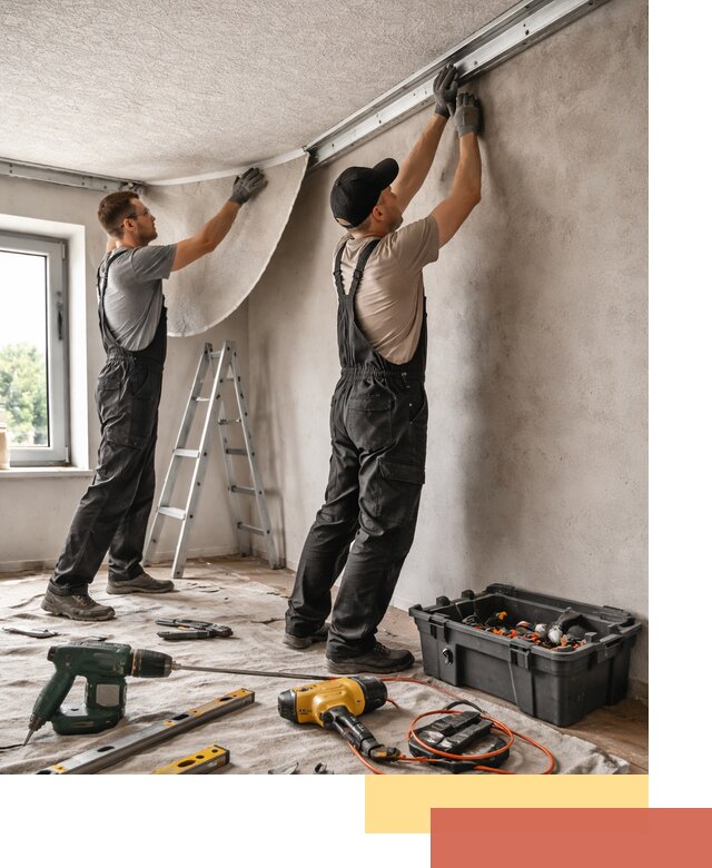 Монтаж фактурного натяжного потолка в Подольске качественно и быстро