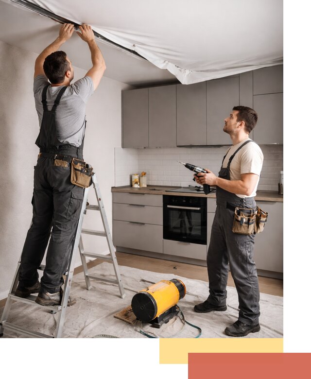 Монтаж натяжного потолка на кухне в Подольске