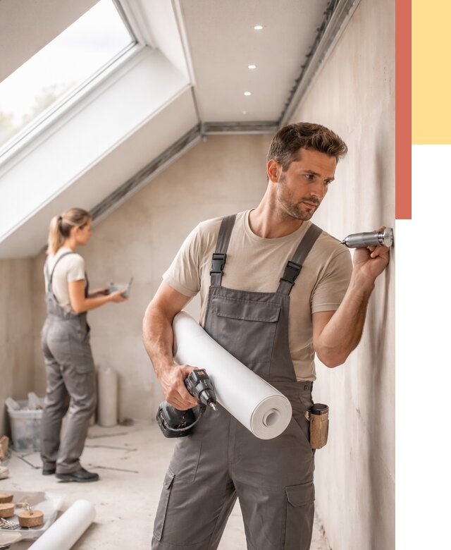 Монтаж натяжного потолка на мансарде в Подольске от 3646 руб. | ОТДЕЛОЧНИК-Пдл