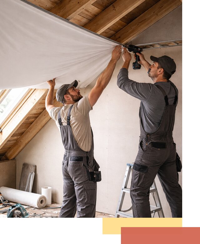 Монтаж натяжного потолка в мансарде в Подольске