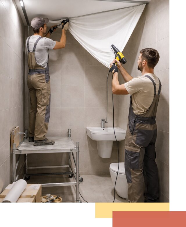 Монтаж натяжного потолка в санузле в Подольске