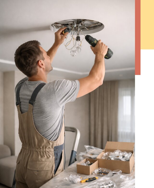 Установка люстры в натяжной потолок в Подольске от 1250 руб. | Быстро и недорого — ОТДЕЛОЧНИК-Пдл