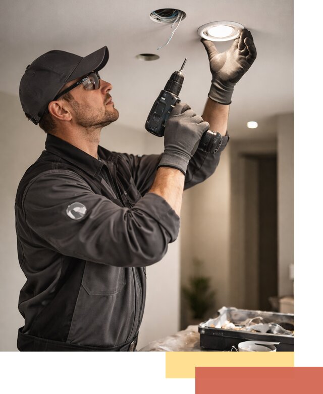 Установка точечных светильников в натяжной потолок в Подольске