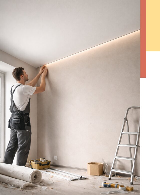 Теневые натяжные потолки в Подольске от 8543 руб. под ключ | ОТДЕЛОЧНИК-Пдл