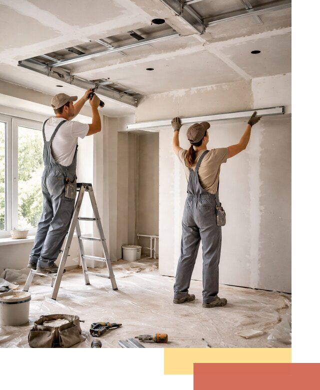 Монтаж многоуровневого потолка из гипсокартона в Подольске