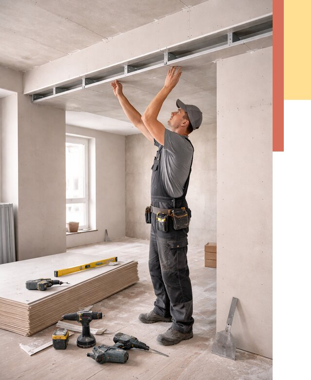 Потолок из гипсокартона с нишей в Подольске от 1302 руб. под ключ | ОТДЕЛОЧНИК-Пдл