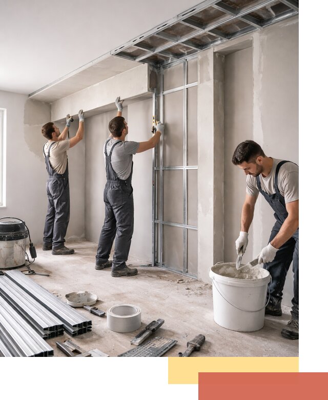 Монтаж потолка из гипсокартона с нишей в Подольске