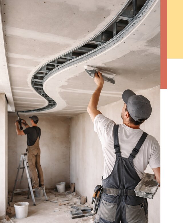 Криволинейный потолок из гипсокартона в Подольске от 2188 руб./м2 | ОТДЕЛОЧНИК-Пдл