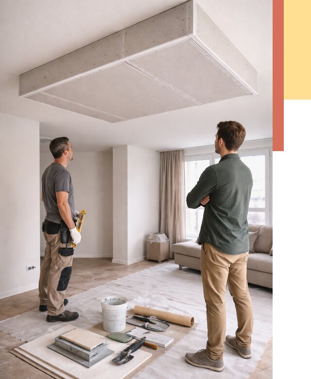 Короб на потолке из гипсокартона в Подольске от 2292 руб. — монтаж и услуги под ключ | ОТДЕЛОЧНИК-Пдл