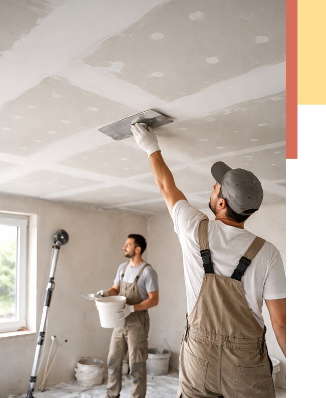 Шпаклевка потолка из гипсокартона в Подольске от 3334 руб./м2 — услуги под ключ | ОТДЕЛОЧНИК-Пдл