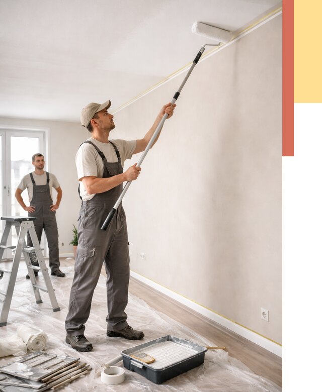 Покраска потолка из гипсокартона в Подольске от 4688 руб./м2 — услуги под ключ | ОТДЕЛОЧНИК-Пдл