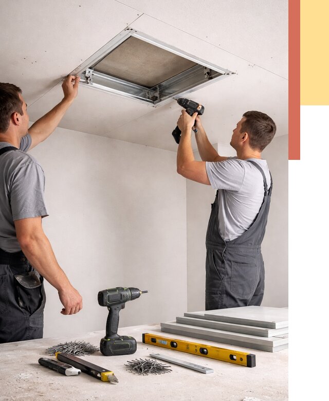 Установка люка в потолок ГКЛ в Подольске от 2605 руб. под ключ | ОТДЕЛОЧНИК-Пдл