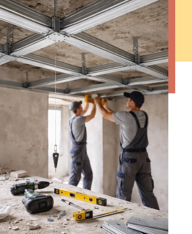 Монтаж каркаса потолка из профиля в Подольске от 4688 руб. — услуги ОТДЕЛОЧНИК-Пдл