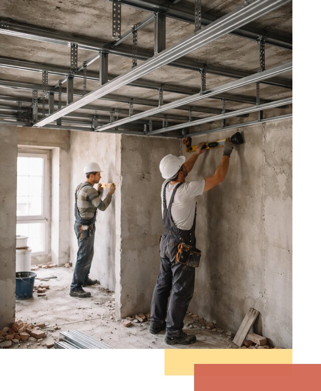 Монтаж каркаса потолка из профильного профиля в Подольске