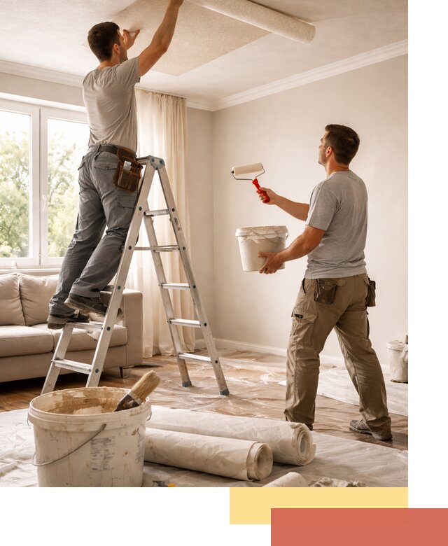 Поклейка обоев на потолок в Подольске — качественно и быстро