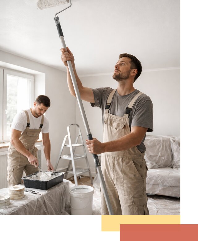 Покраска потолка водоэмульсионной краской в Подольске