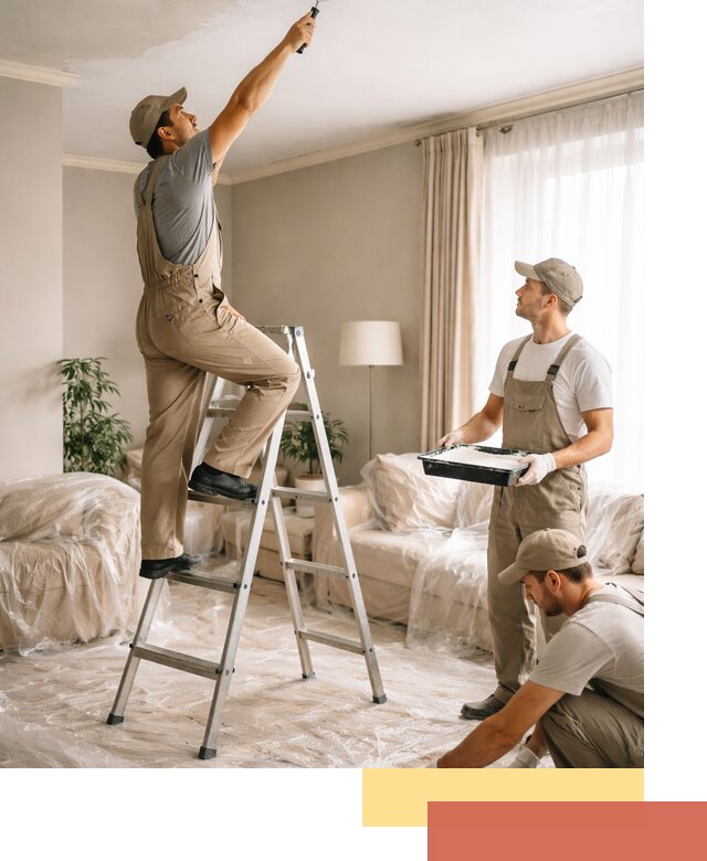 Покраска потолков акриловой краской в Подольске качественно и быстро