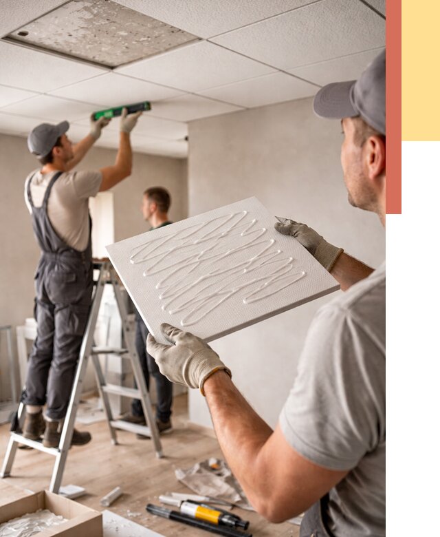 Монтаж потолочной плитки в Подольске от 4688 руб. — быстро и недорого | ОТДЕЛОЧНИК-Пдл