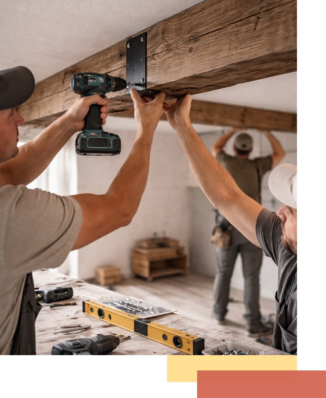 Монтаж декоративных потолочных балок в Подольске