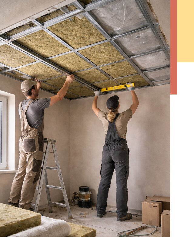 Шумоизоляция потолка в Подольске от 1302 руб. под ключ — услуги ОТДЕЛОЧНИК-Пдл